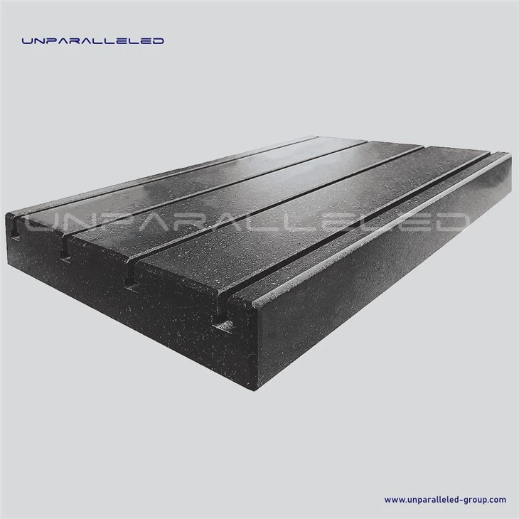 Placa de superficie de granito con ranuras en T